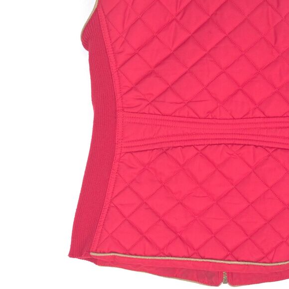 C’ESTTOI Quilted Puffer Vest Women's Medium Red Diamond Stitch Zip Riding Style - Picture 9 of 16